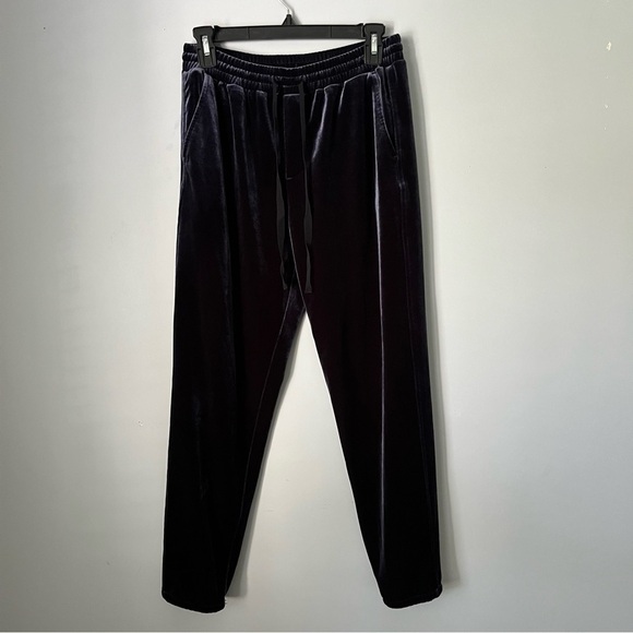 GAP Luxe Velvet High Waisted Navy Blue Jogger Lounge Pants Size XSmall - Picture 2 of 14